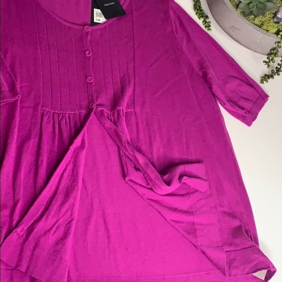 Daisy Fuentes Short Sleeve baby doll top plus size 2X women’s purple magenta - Picture 8 of 10